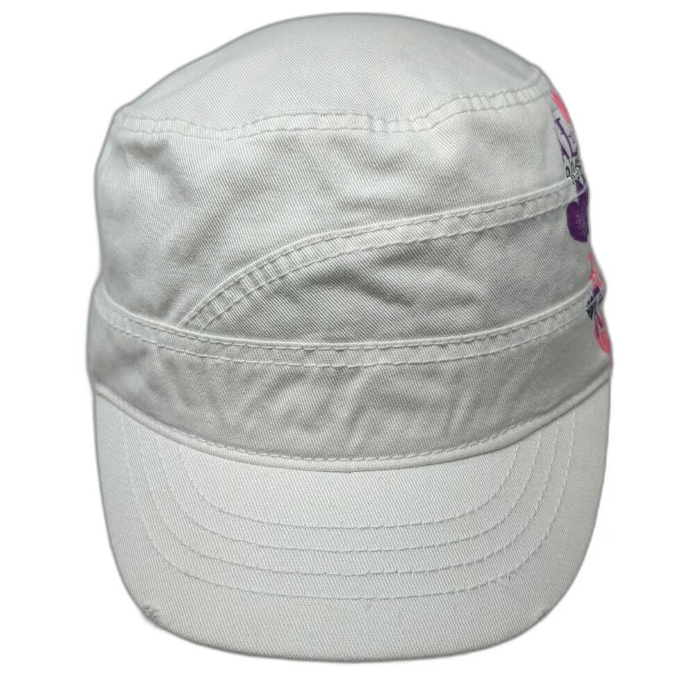 Roxy Army Cap White L All Heart Graphic Black Pink Purple Cotton Hat